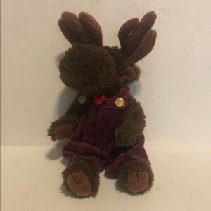 Vintage 1995 Boyds Bears "Euphoria" Plush Moose with Velvet Rompers